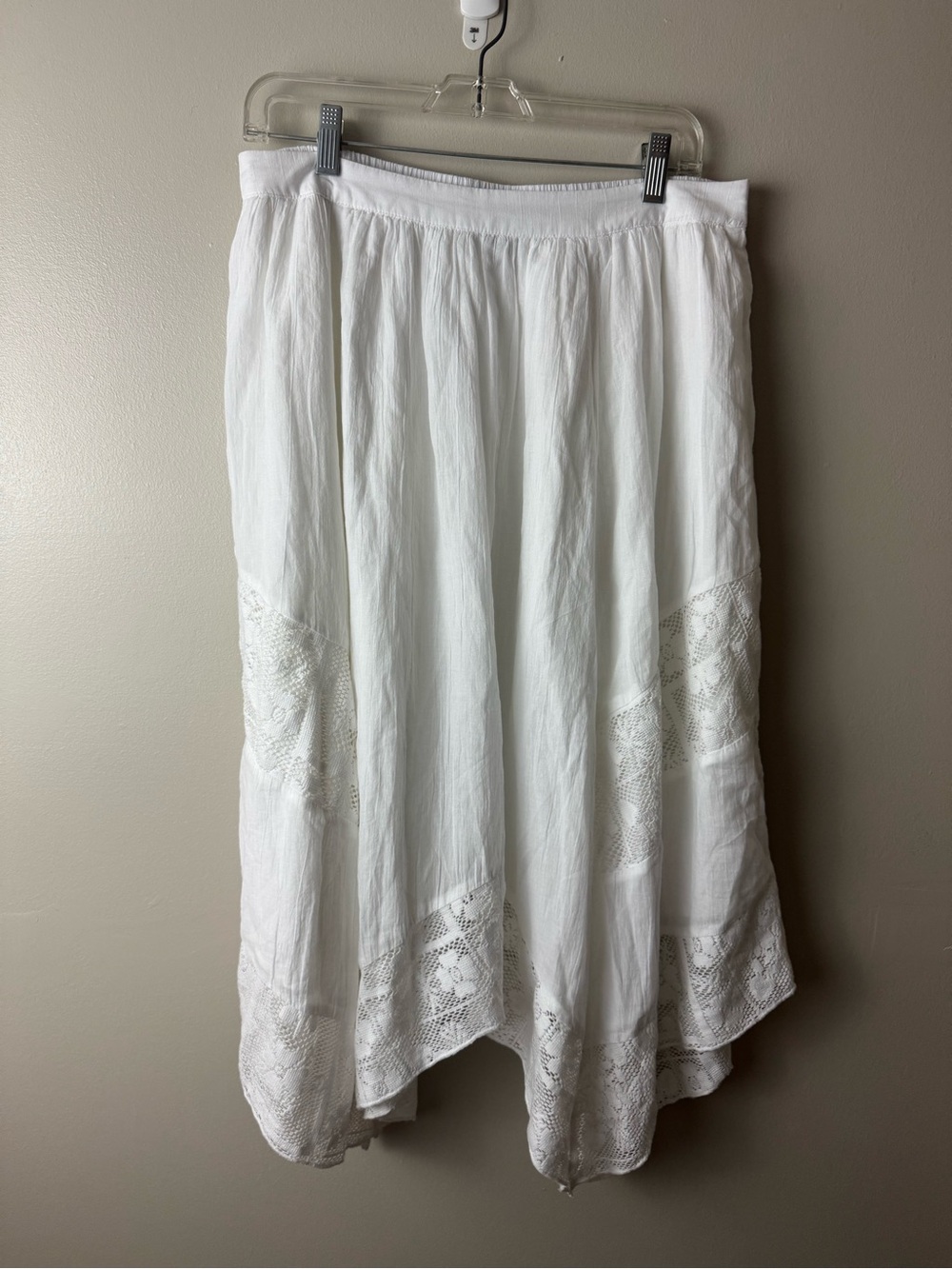 American Eagle Outfitters Lace-Trim High Low Skirt Medium Boho Cottagecore